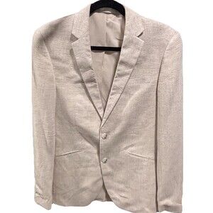 Primark Slim Fit Men's Tan Linen Blazer 36 R Lightweight, Spring/Summer Wear